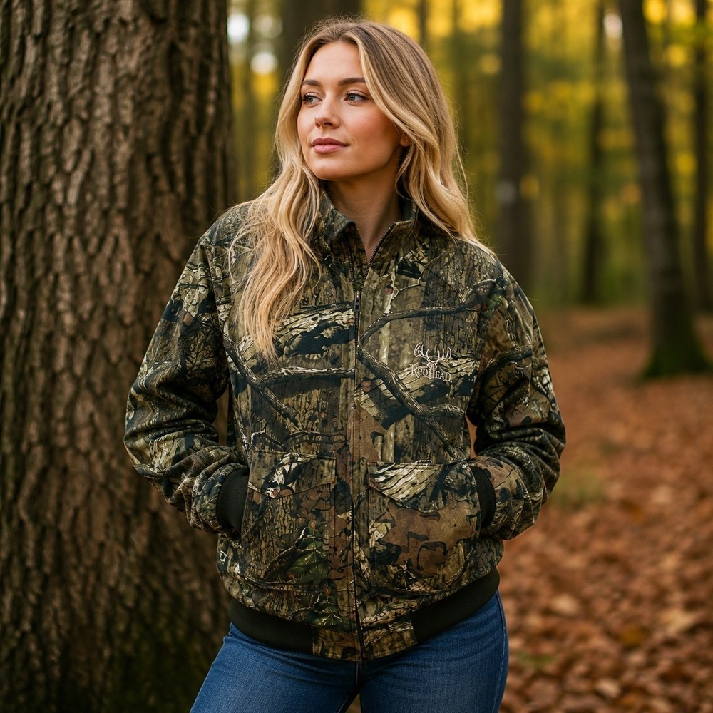 RedHead For Her Women's XL 2-in-1 Hunting Jacket Camo Y2K Gorpcore Vintage 90's